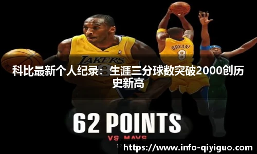 科比最新个人纪录：生涯三分球数突破2000创历史新高